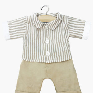 Ensemble Chemise Rayée Beige