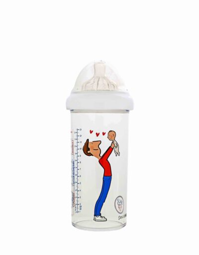 Le-Biberon-Francais-Biberon-360-ml-motif-papa-Bebe-avec-capuchon