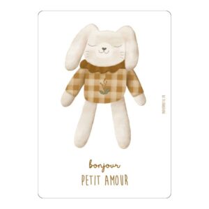 Carte « Doudou lapin » automne