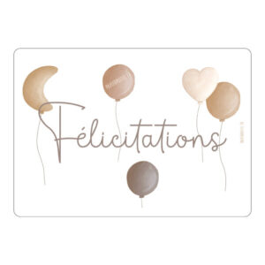 Carte Félicitations Ballon Lune