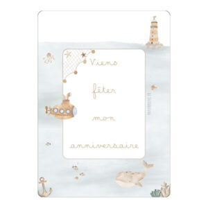 Lot de 6 Cartes D’invitation “Océan »