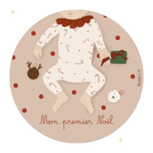 Carte Ronde “Mon premier Noël » Sucre d’orge