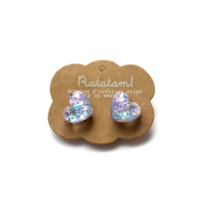 Boucle d’Oreille Coeur Violet